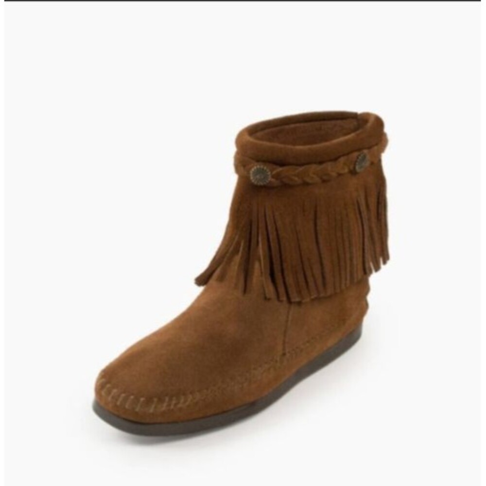 Minnetonka 293 Hi Top Back Zip Suede Boots - Dusty Brown - Womens size 5.5 - NEW